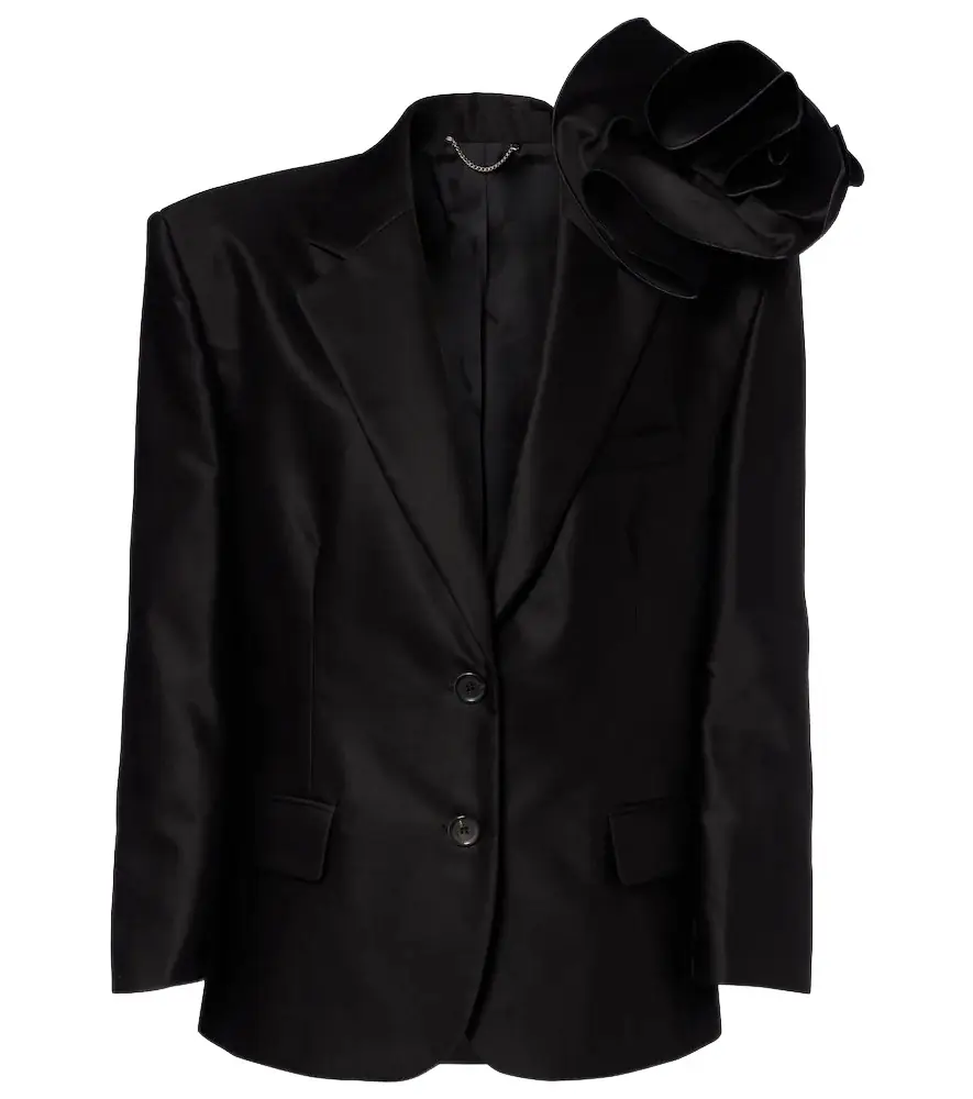 Magda Butrym Floral-appliqué cotton blazer