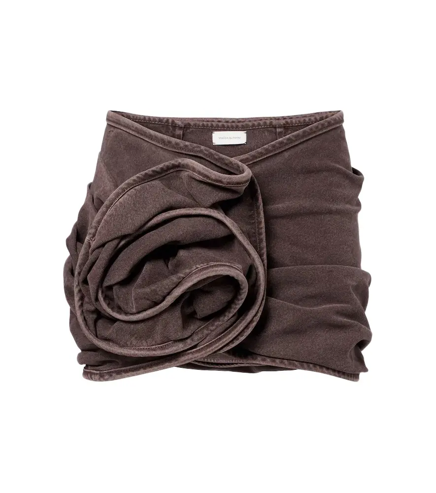 Magda Butrym Floral-appliqué denim miniskirt