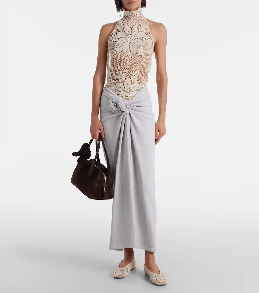 Magda Butrym Floral-appliqué cotton midi skirt | Thumbnail 2