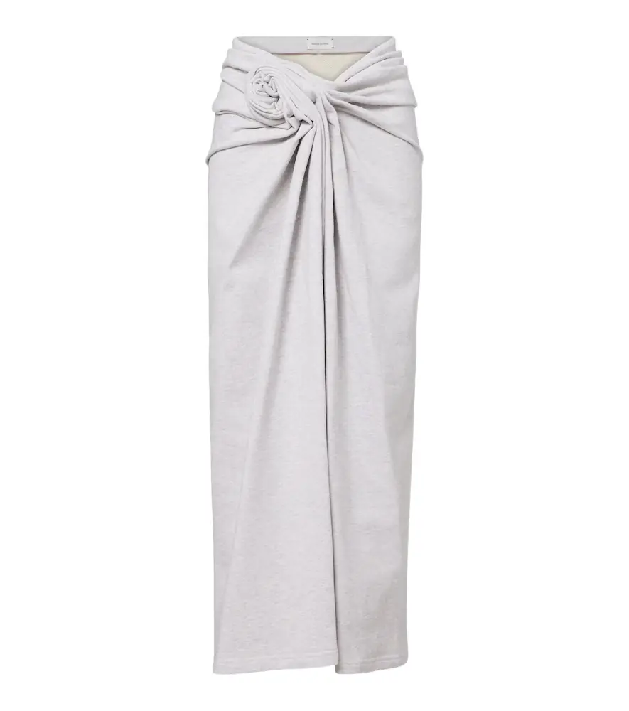 Magda Butrym Floral-appliqué cotton midi skirt