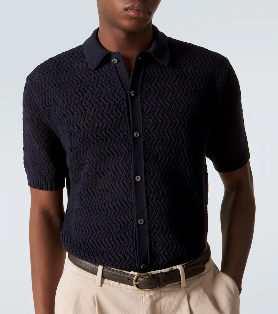 Ralph Lauren Purple Label Chevron cotton polo shirt | Thumbnail 2