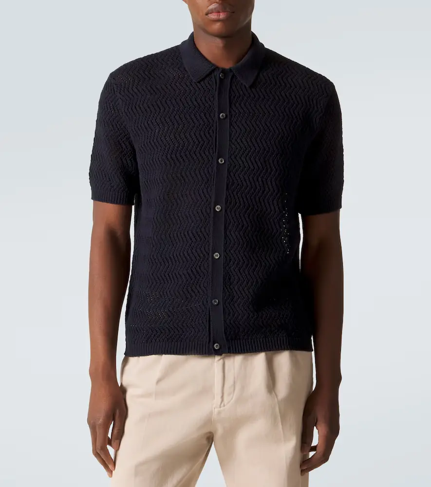 Ralph Lauren Purple Label Chevron cotton polo shirt | Thumbnail 5