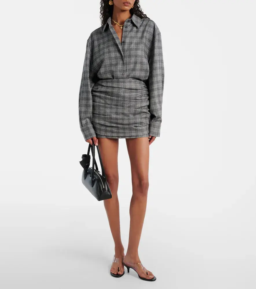Magda Butrym Checked wool and cashmere miniskirt | Thumbnail 3