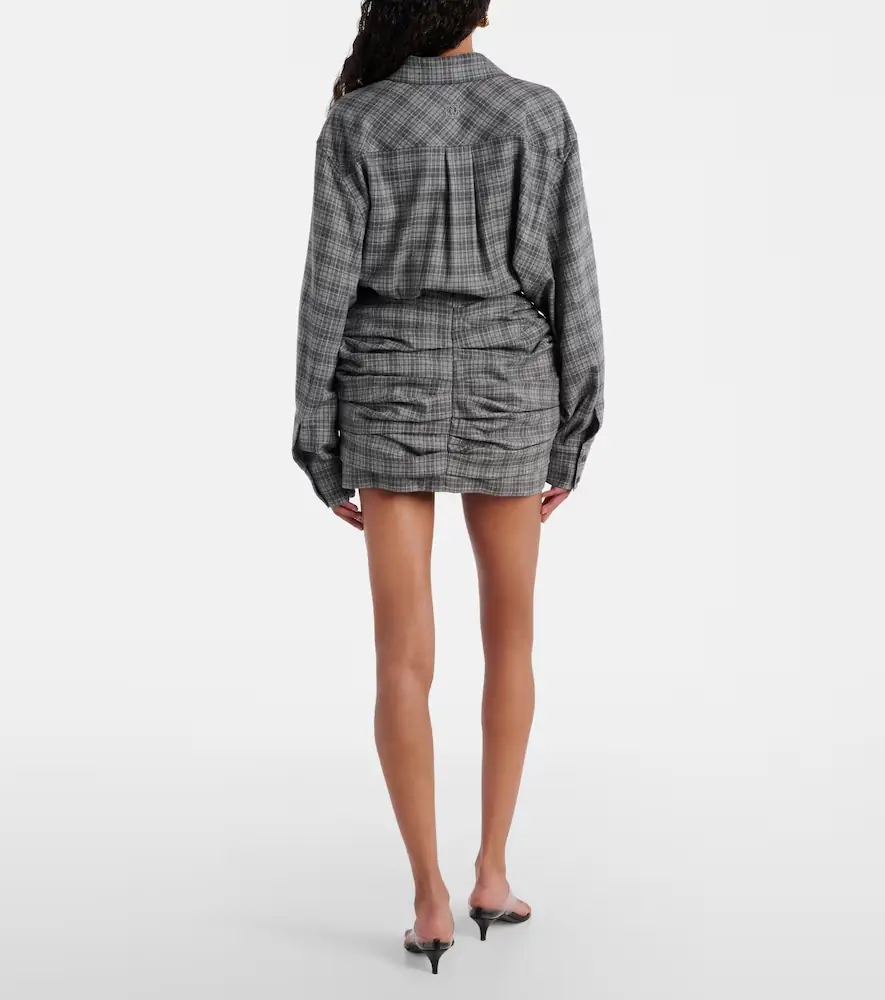 Magda Butrym Checked wool and cashmere miniskirt | Thumbnail 4