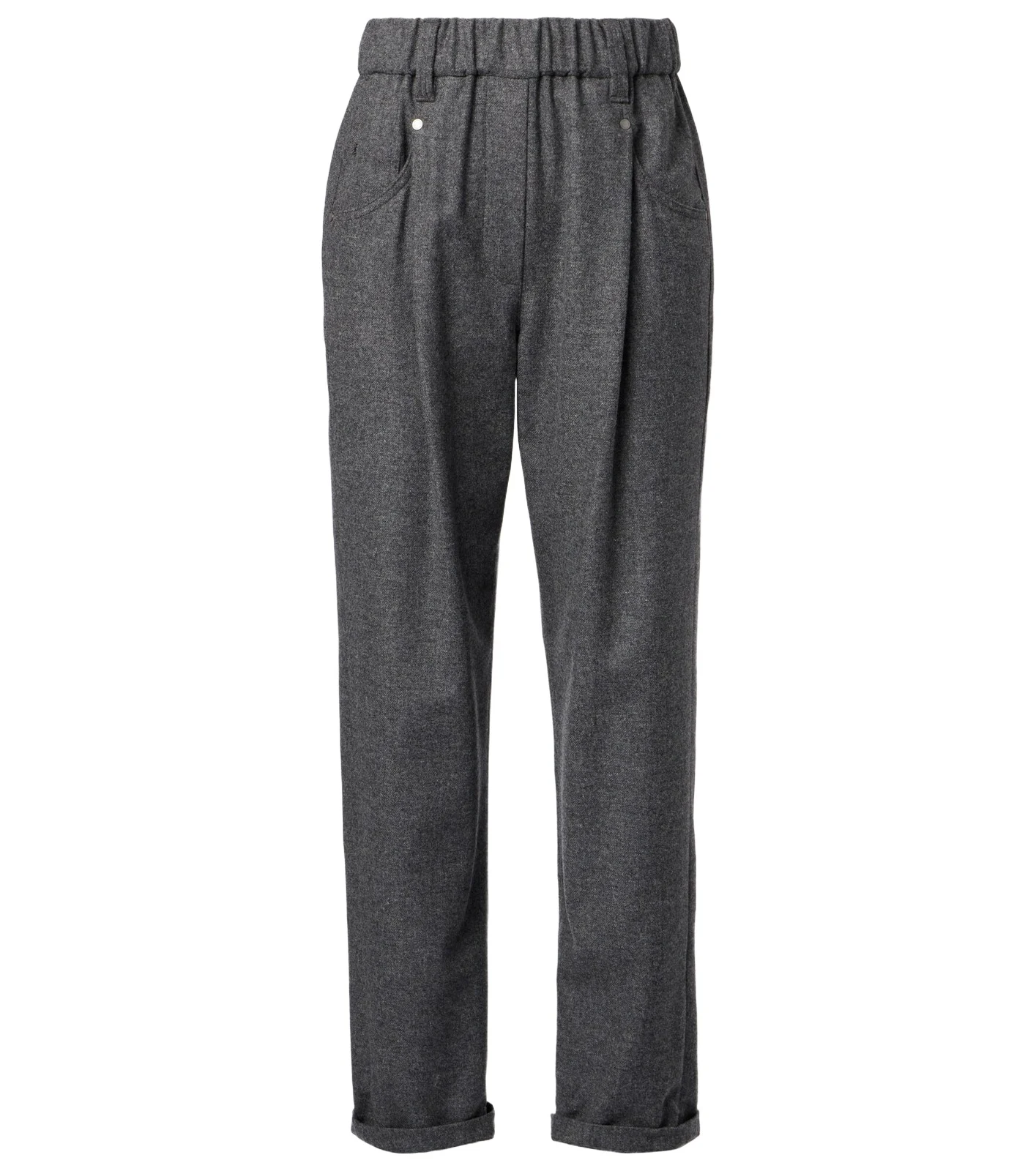 Cropped wool and cashmere straight pants Cropped wool and cashmere straight pants