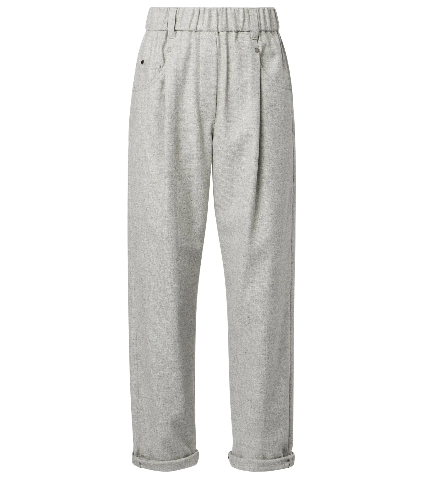 Cropped wool and cashmere straight pants Cropped wool and cashmere straight pants
