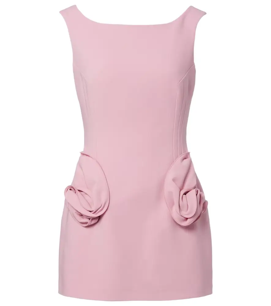 Magda Butrym Floral-appliqué wool-blend minidress