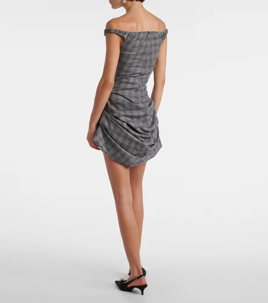 Magda Butrym Ruched off-shoulder wool-blend bustier dress | Thumbnail 5 Magda Butrym Ruched off-shoulder wool-blend bustier dress | Thumbnail 5