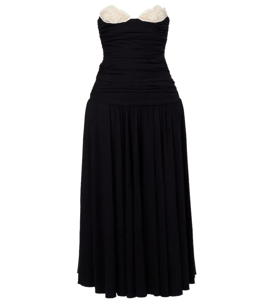 Magda Butrym Crochet-trimmed jersey cocktail dress
