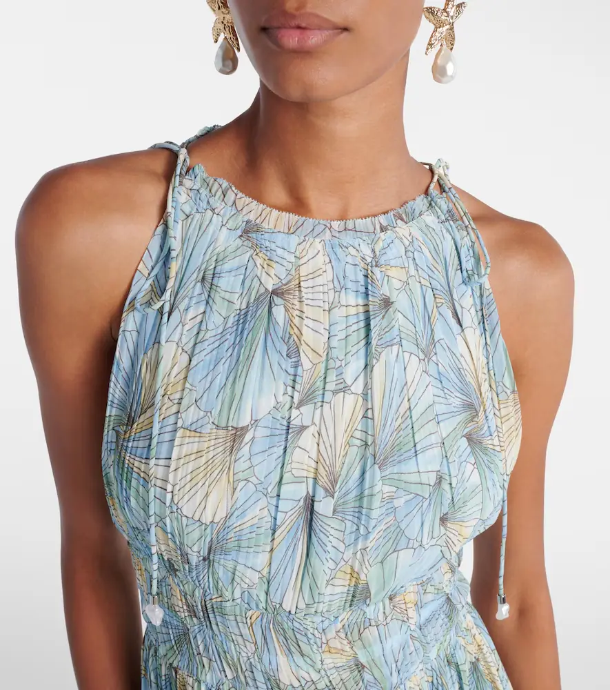 Veronica Beard Yardley floral pleated chiffon gown | Thumbnail 3