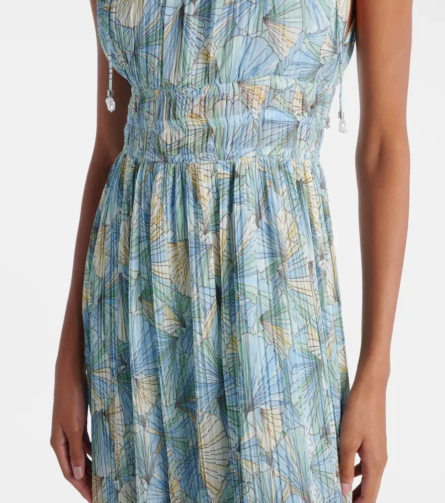 Veronica Beard Yardley floral pleated chiffon gown | Thumbnail 4