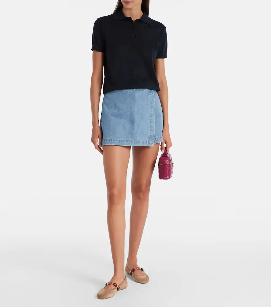 Veronica Beard Diaz denim skort | Thumbnail 3 Veronica Beard Diaz denim skort | Thumbnail 3