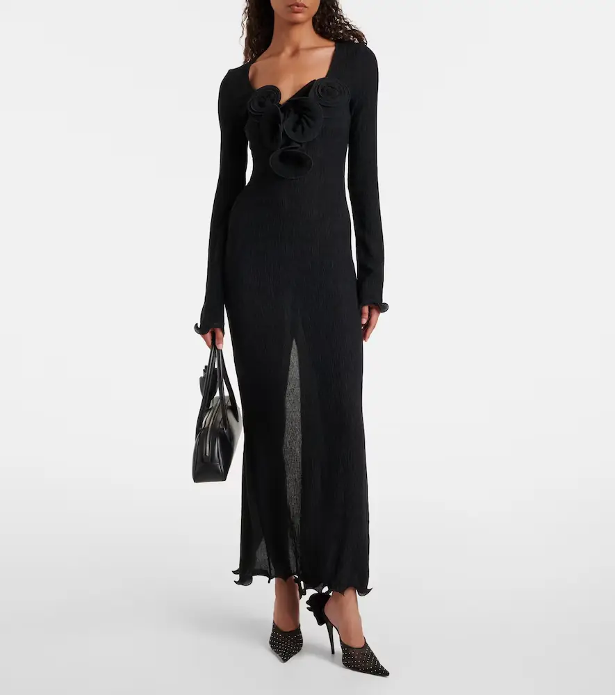 Magda Butrym Floral-appliqués sheer maxi dress | Thumbnail 3