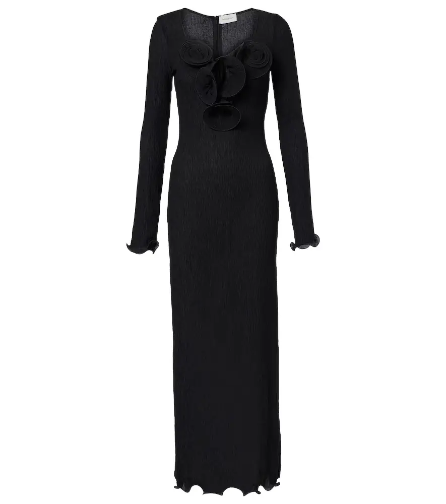 Magda Butrym Floral-appliqués sheer maxi dress