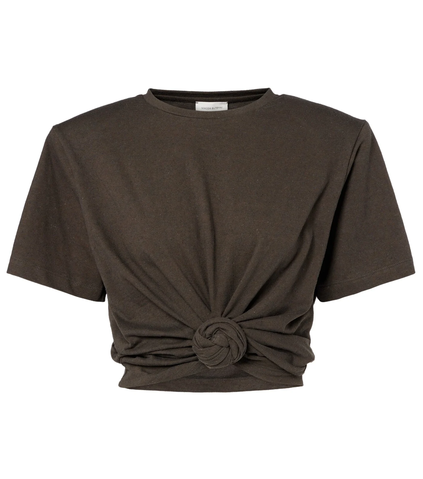 Gathered cotton and silk T-shirt