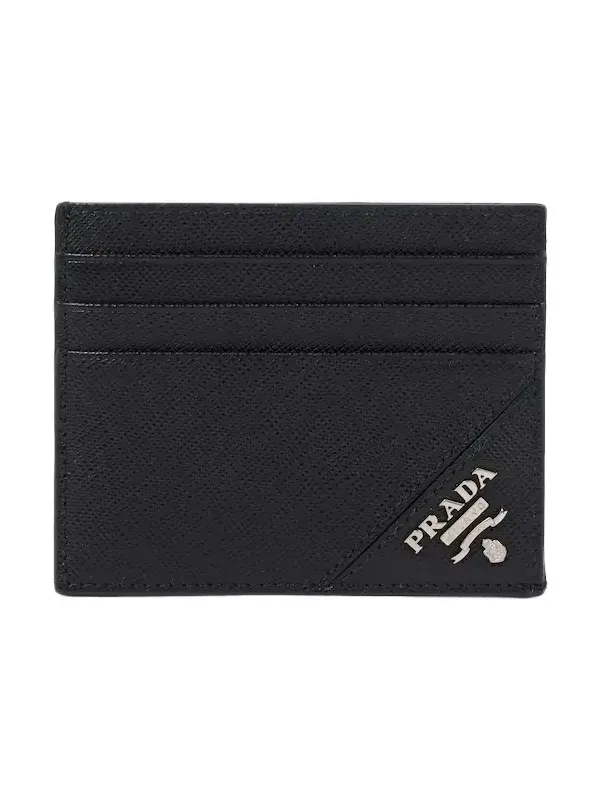 Logo Saffiano leather card holder