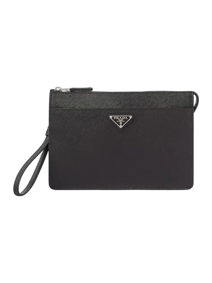 Saffiano leather pouch