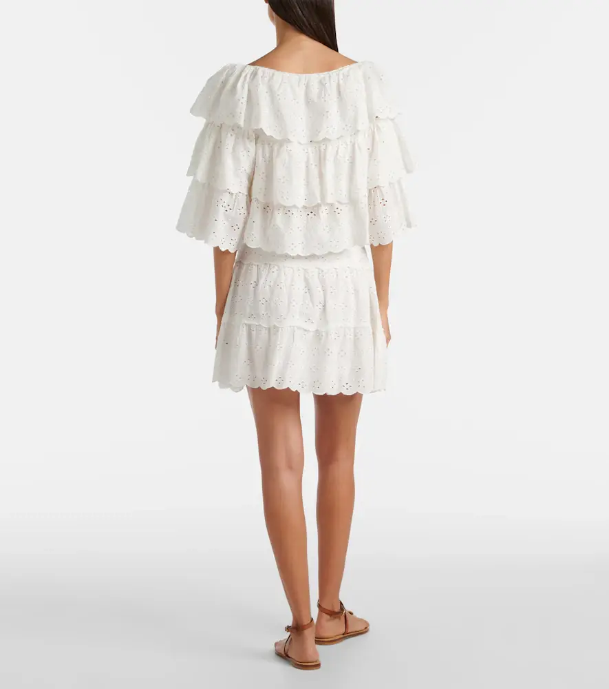 Rixo Broderie anglaise tiered cotton top | Thumbnail 3 Rixo Broderie anglaise tiered cotton top | Thumbnail 3