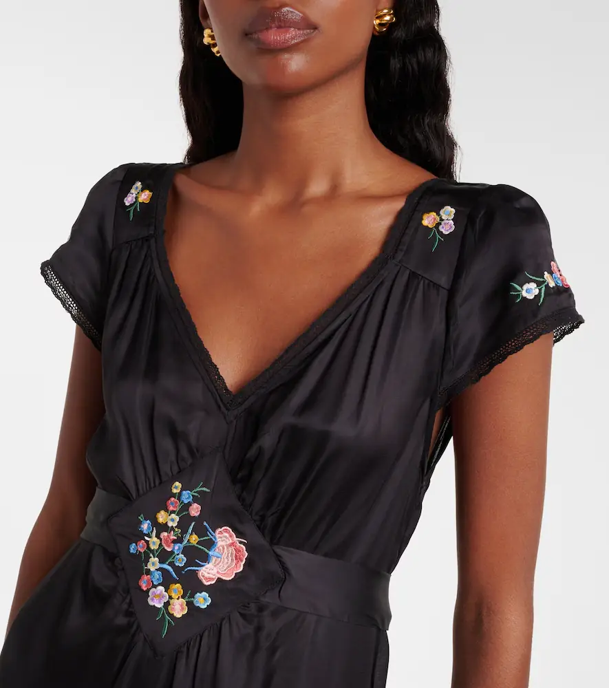 Rixo Carey floral satin maxi dress | Thumbnail 2 Rixo Carey floral satin maxi dress | Thumbnail 2