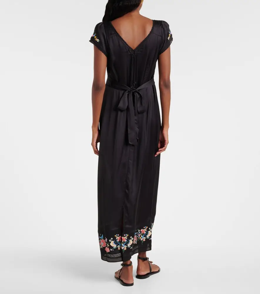 Rixo Carey floral satin maxi dress | Thumbnail 4 Rixo Carey floral satin maxi dress | Thumbnail 4