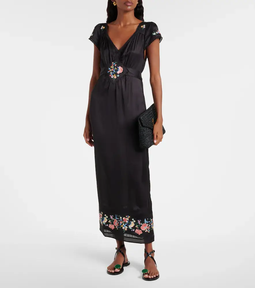 Rixo Carey floral satin maxi dress | Thumbnail 5 Rixo Carey floral satin maxi dress | Thumbnail 5