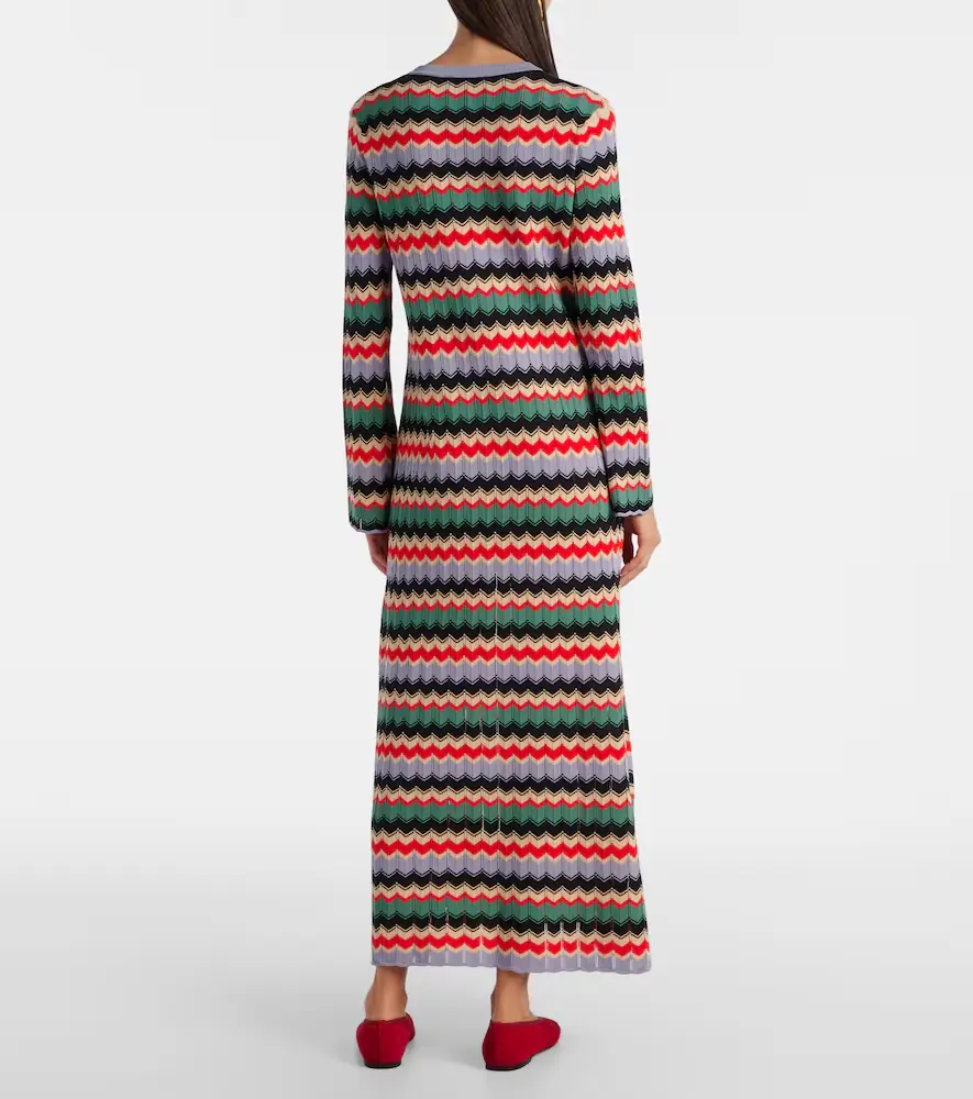 Rixo Miller chevron cotton midi dress | Thumbnail 2