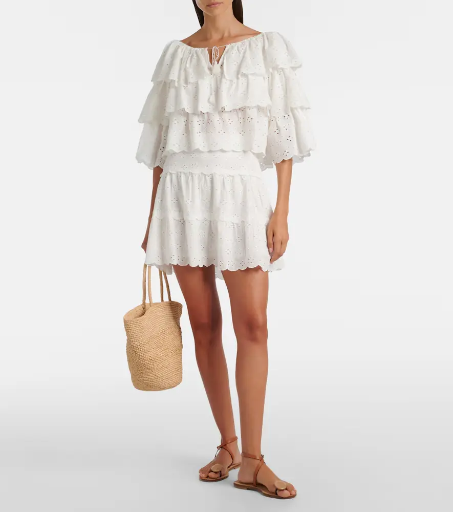 Rixo Cassandra scalloped cotton miniskirt | Thumbnail 2 Rixo Cassandra scalloped cotton miniskirt | Thumbnail 2