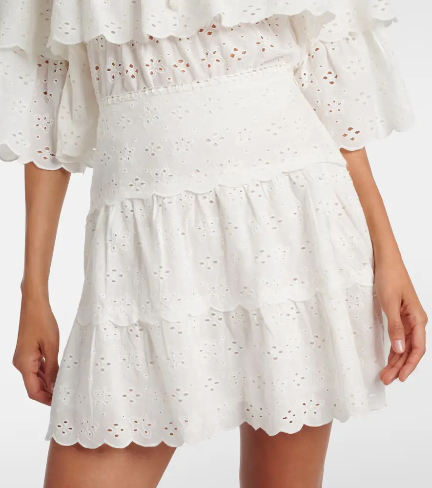 Rixo Cassandra scalloped cotton miniskirt | Thumbnail 3 Rixo Cassandra scalloped cotton miniskirt | Thumbnail 3