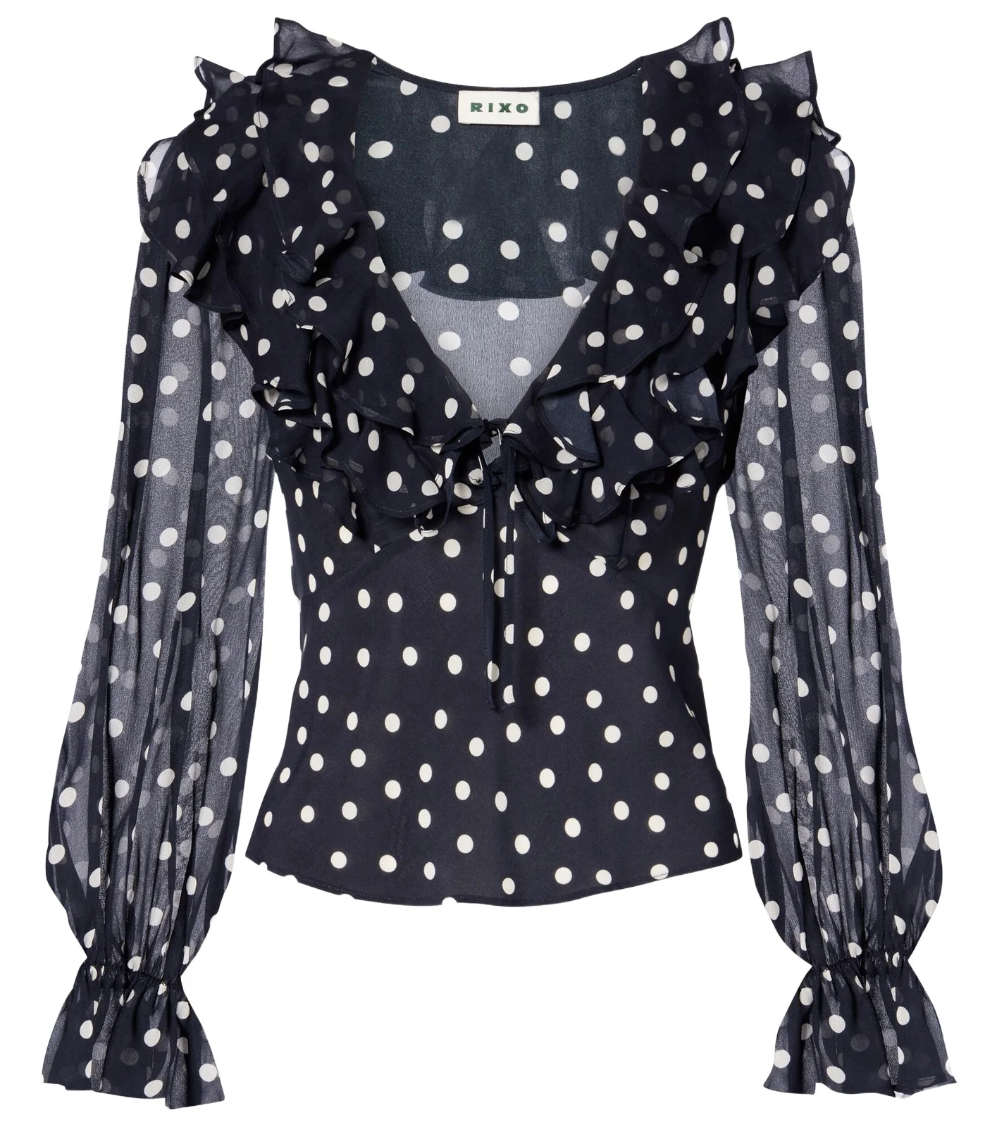 Lasca polka-dot silk top Lasca polka-dot silk top