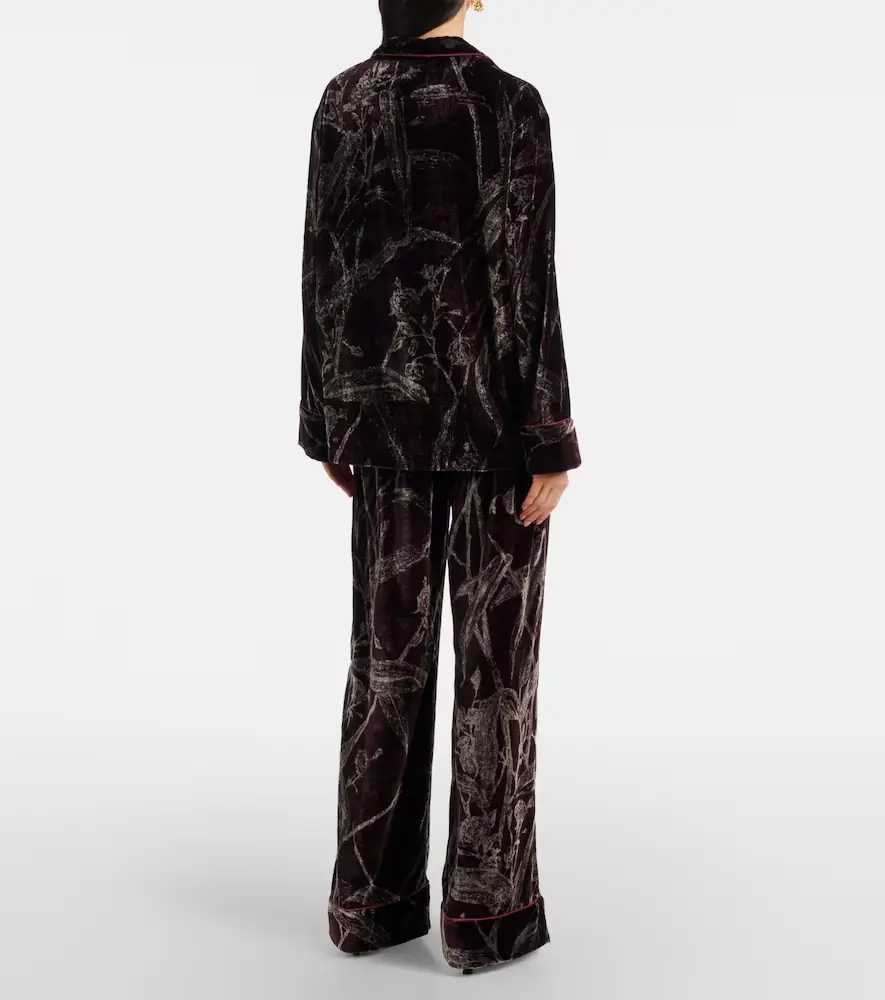 La DoubleJ Floral satin pajama shirt | Thumbnail 2