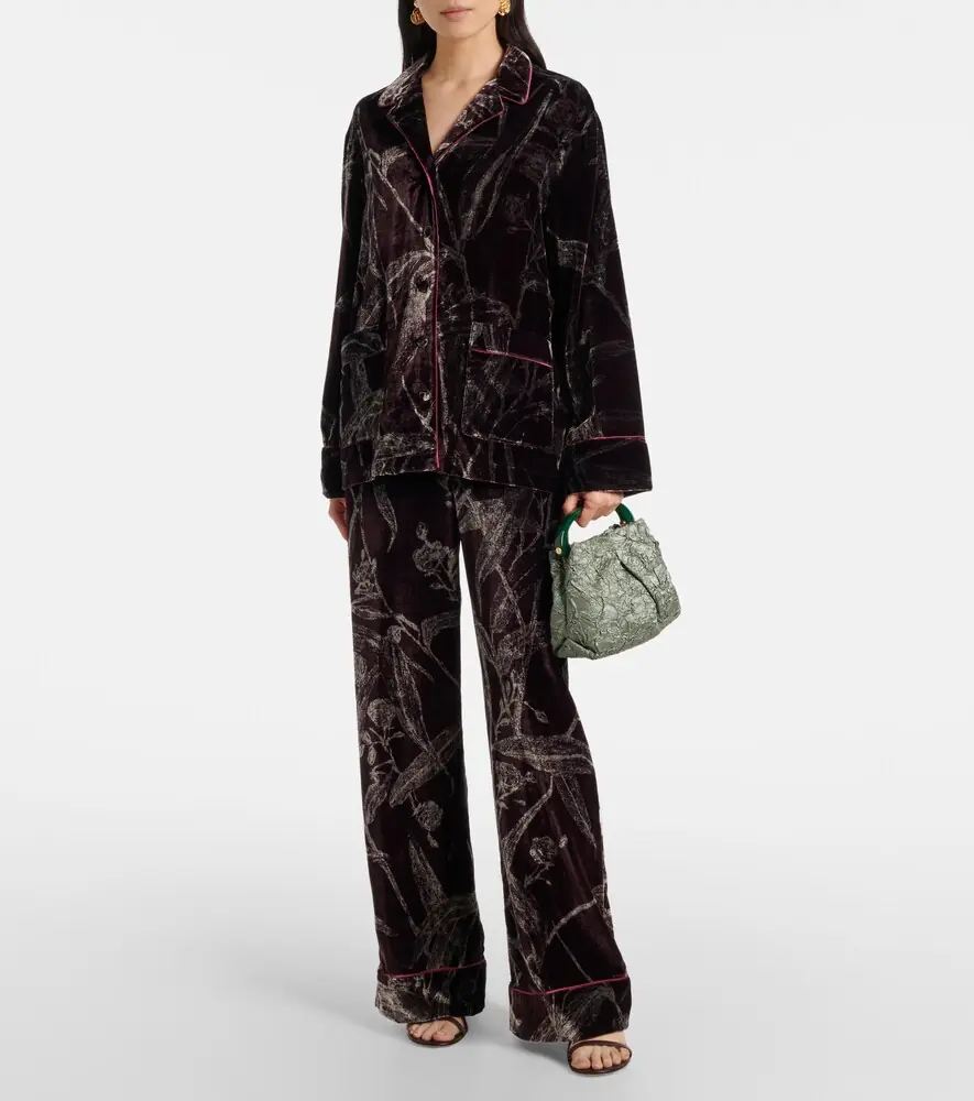 La DoubleJ Floral satin pajama shirt | Thumbnail 5
