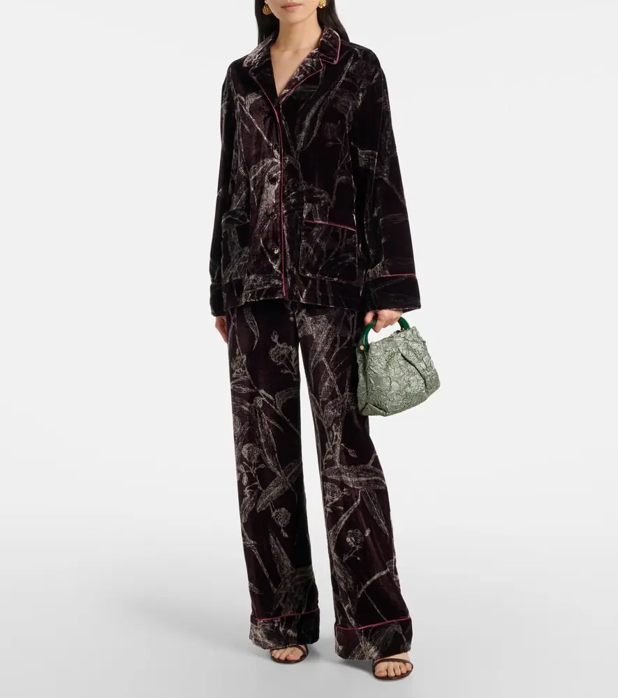 La DoubleJ Floral satin pajama pants | Thumbnail 3