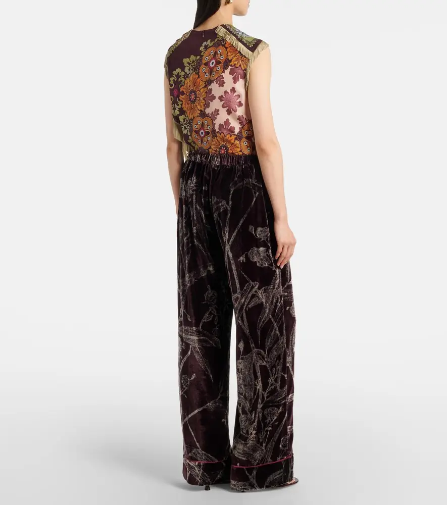 La DoubleJ Floral satin pajama pants | Thumbnail 4