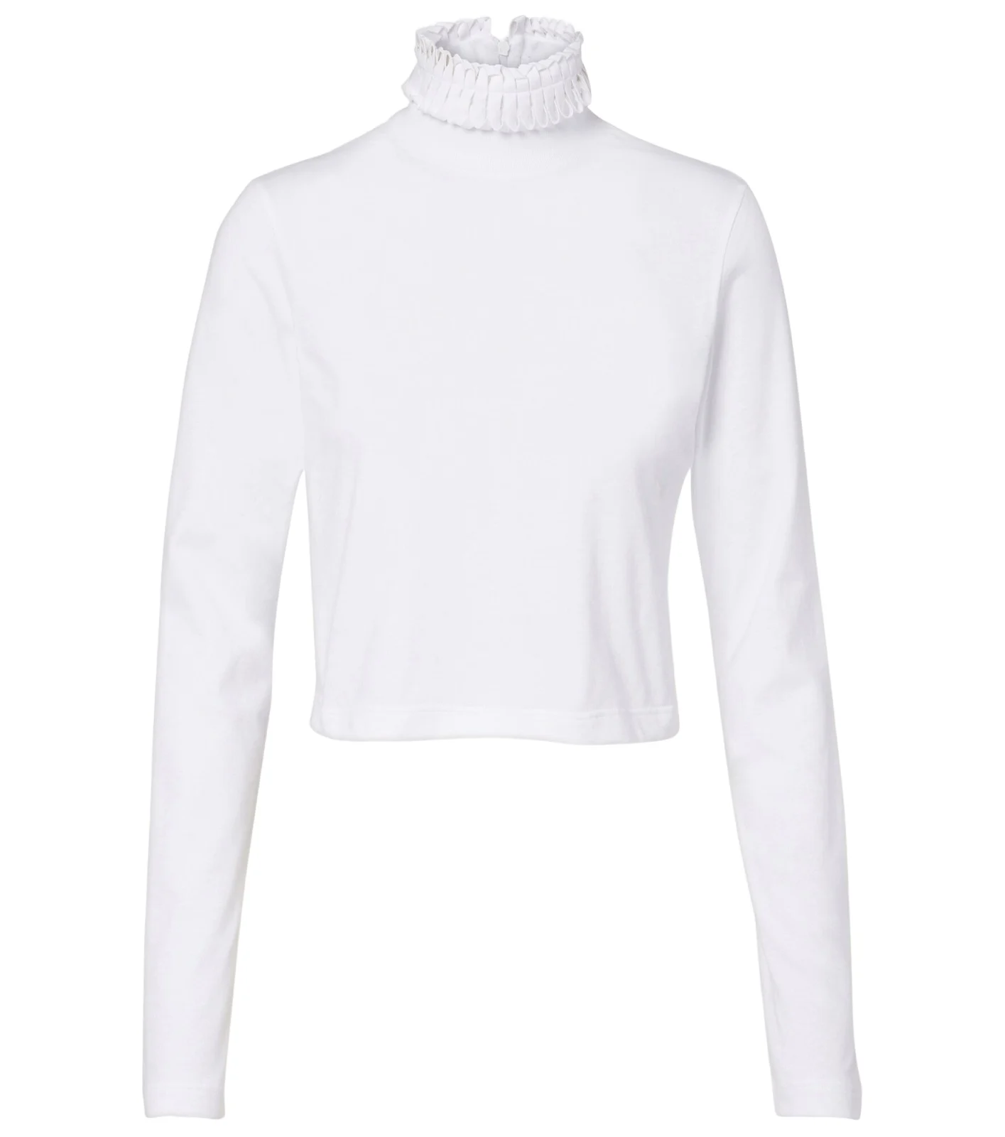 ALAÏA Cropped turtleneck cotton jersey top ALAÏA Cropped turtleneck cotton jersey top