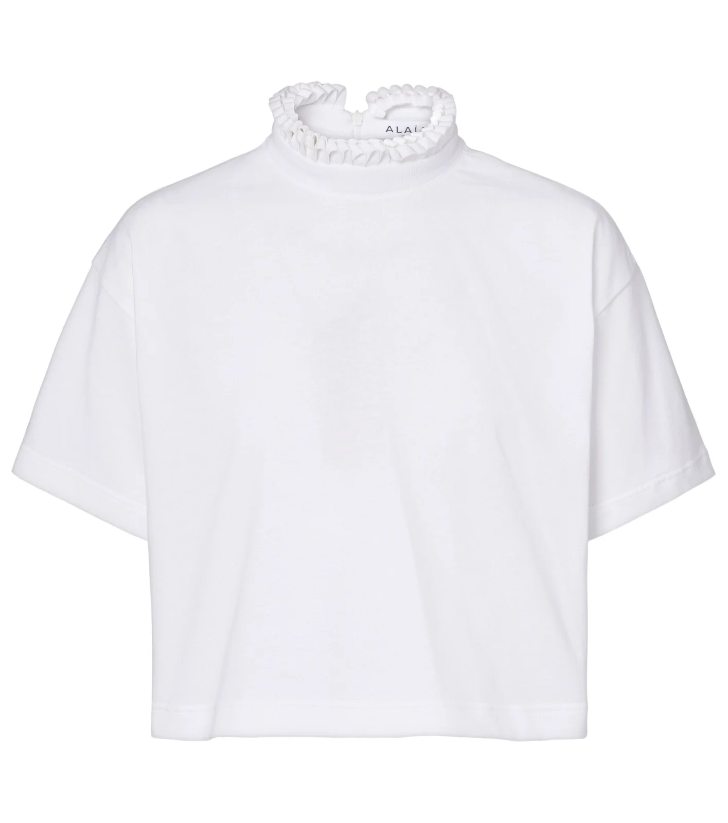 ALAÏA Cropped cotton jersey turtleneck top ALAÏA Cropped cotton jersey turtleneck top