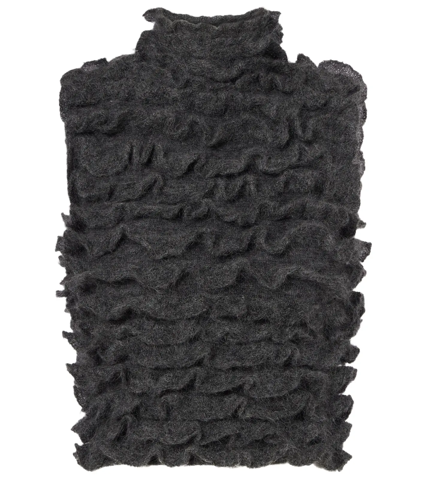 ALAÏA Ruffled mohair-blend turtleneck top ALAÏA Ruffled mohair-blend turtleneck top