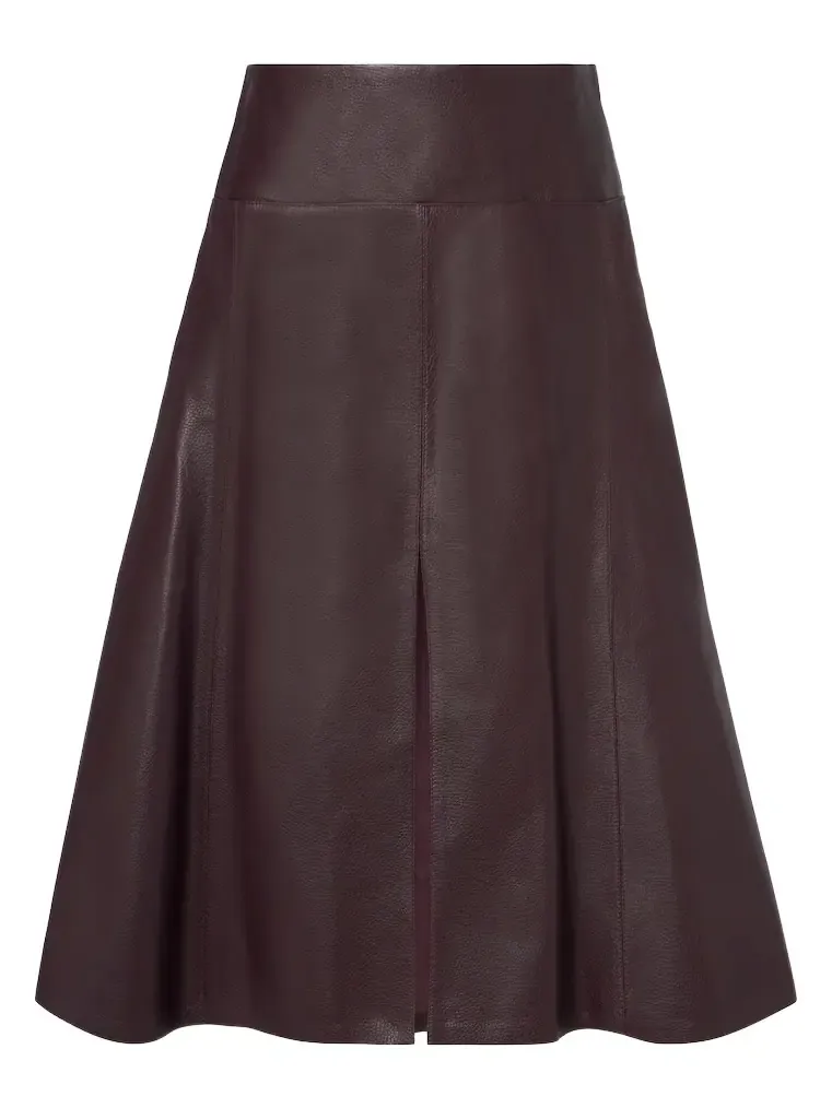 Alaïa Alaïa Low-rise leather midi skirt