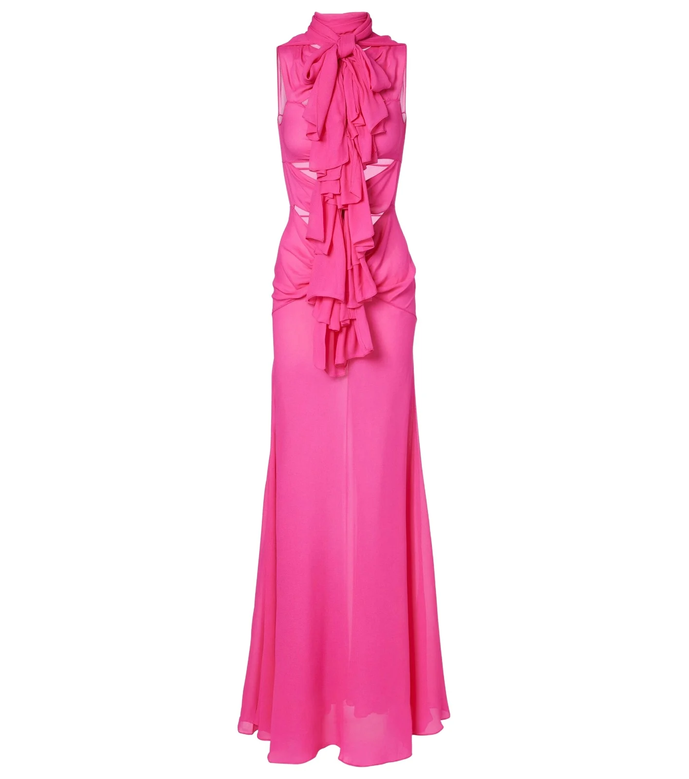 ALAÏA Cutout ruffled jersey gown ALAÏA Cutout ruffled jersey gown