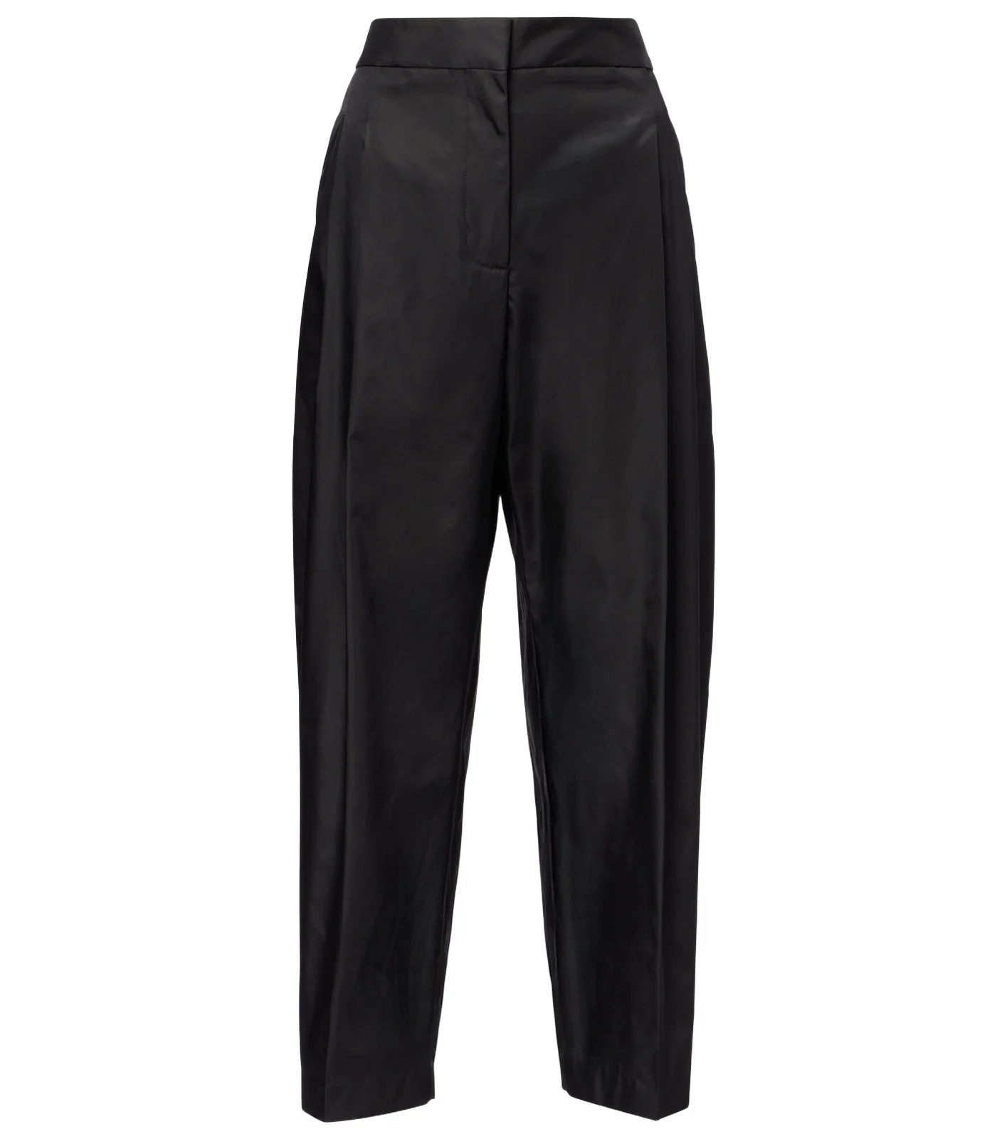 ALAÏA Cropped high-rise satin tapered pants