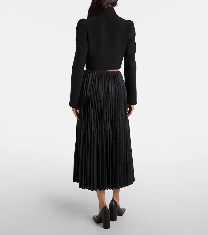 ALAÏA ALAÏA Pleated wool flannel midi skirt | Thumbnail 2 ALAÏA ALAÏA Pleated wool flannel midi skirt | Thumbnail 2