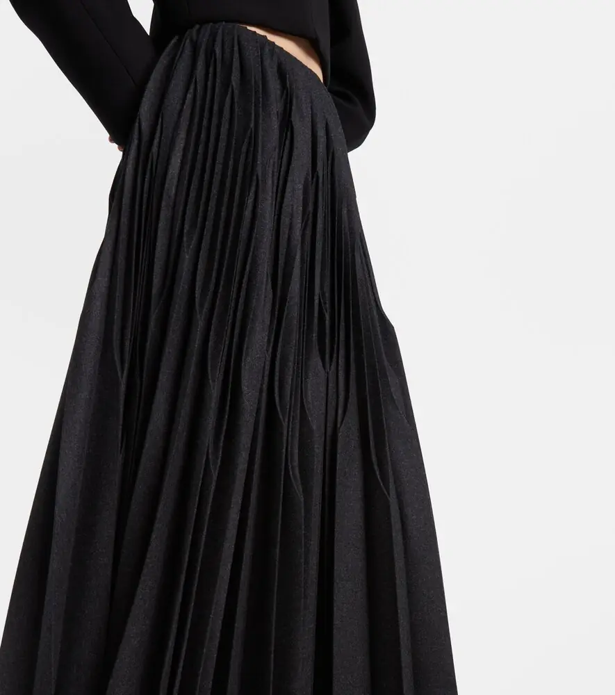 ALAÏA ALAÏA Pleated wool flannel midi skirt | Thumbnail 5 ALAÏA ALAÏA Pleated wool flannel midi skirt | Thumbnail 5