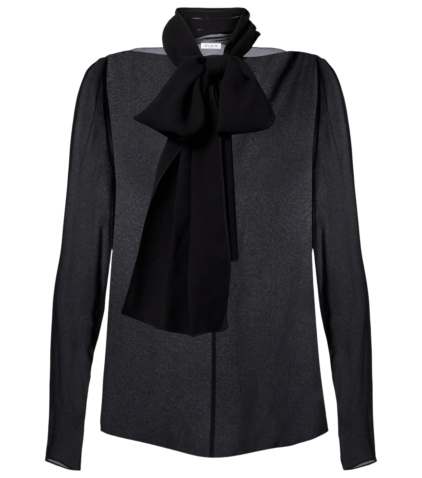 ALAÏA ALAÏA Sheer tie-neck blouse