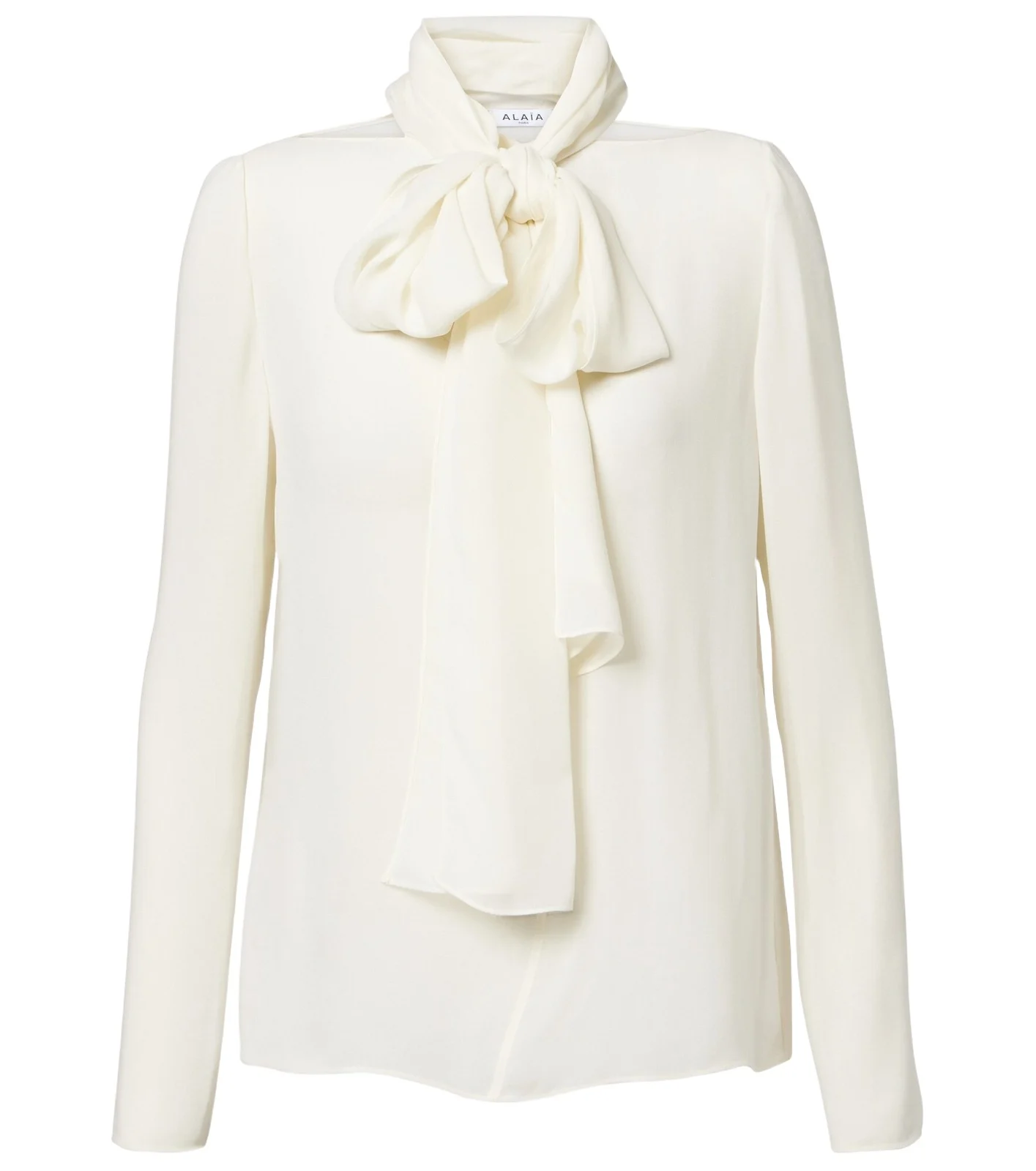 ALAÏA ALAÏA Sheer tie-neck blouse