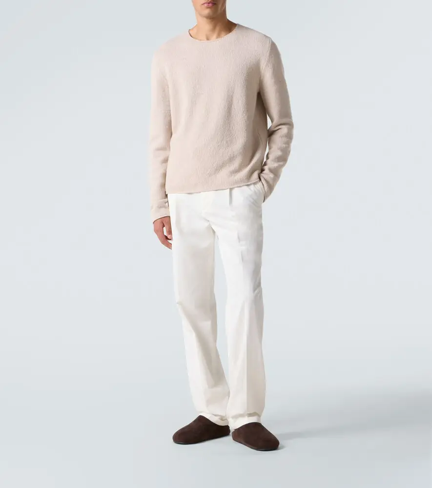 The Row Belamy cotton and cashmere straight pants | Thumbnail 2
