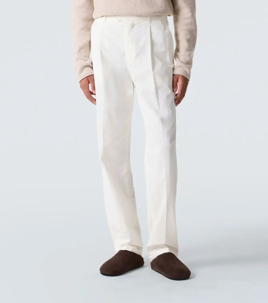 The Row Belamy cotton and cashmere straight pants | Thumbnail 4