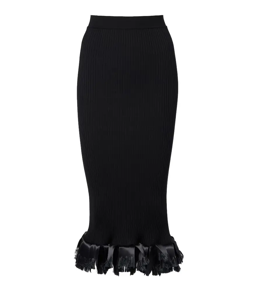 Riley wool-blend midi skirt