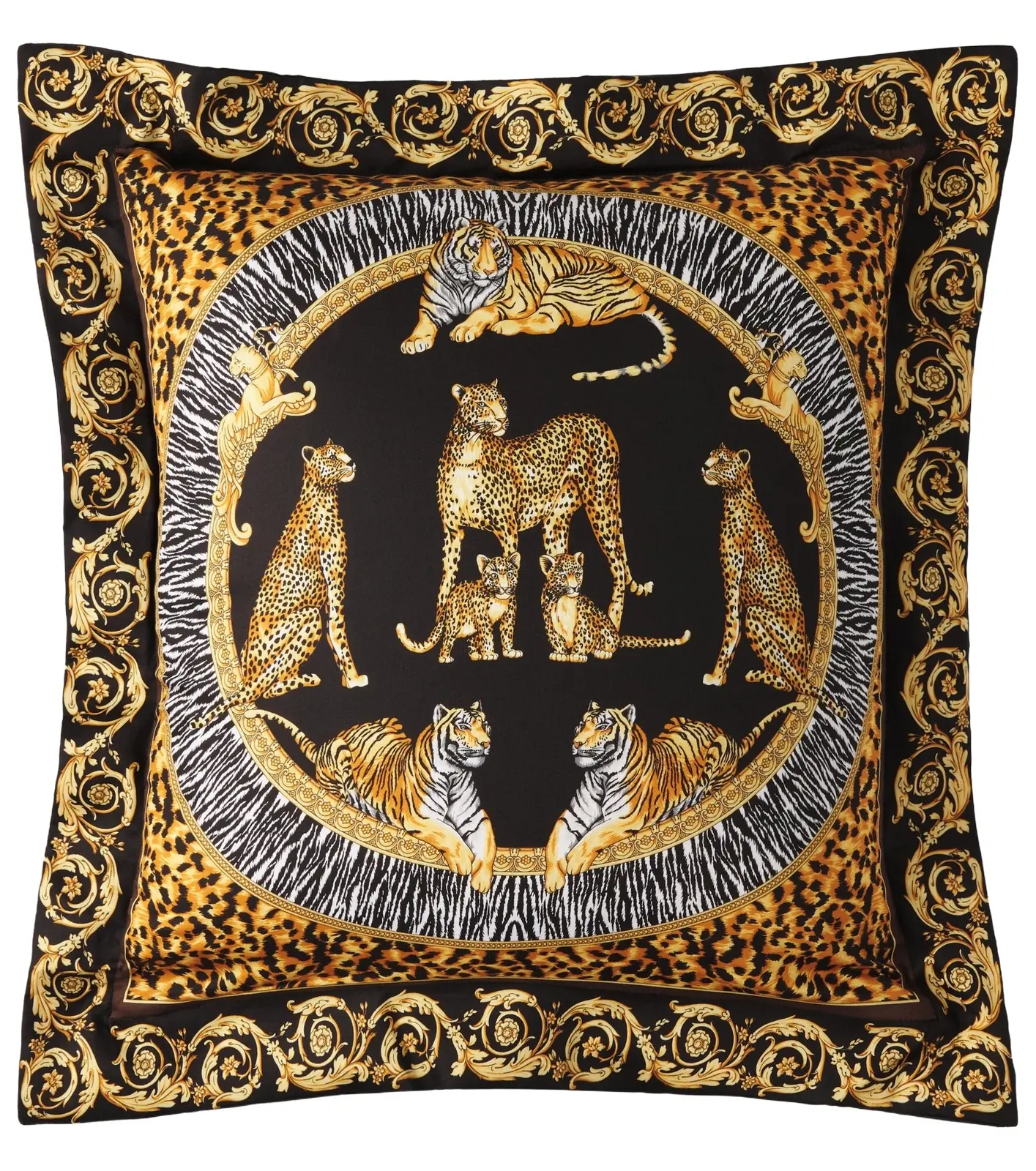 Versace Home Logo printed cotton satin cushion