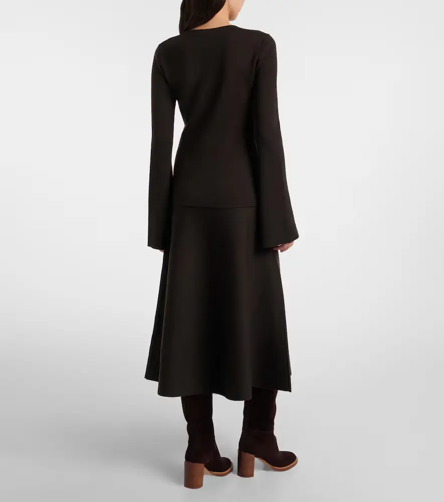 Gabriela Hearst Wool, silk, and cashmere midi skirt | Thumbnail 5