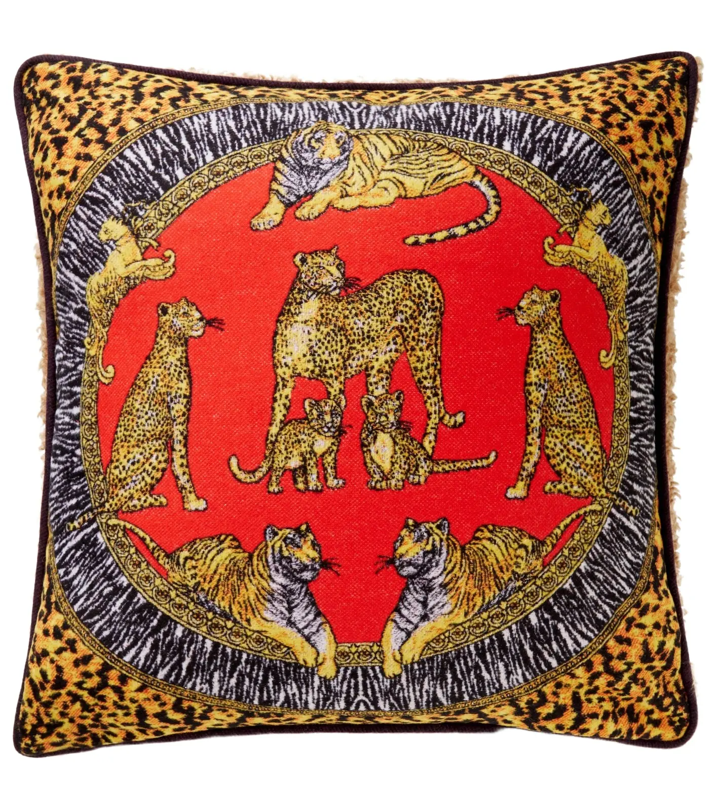 Versace Home Wild Cats wool cushion