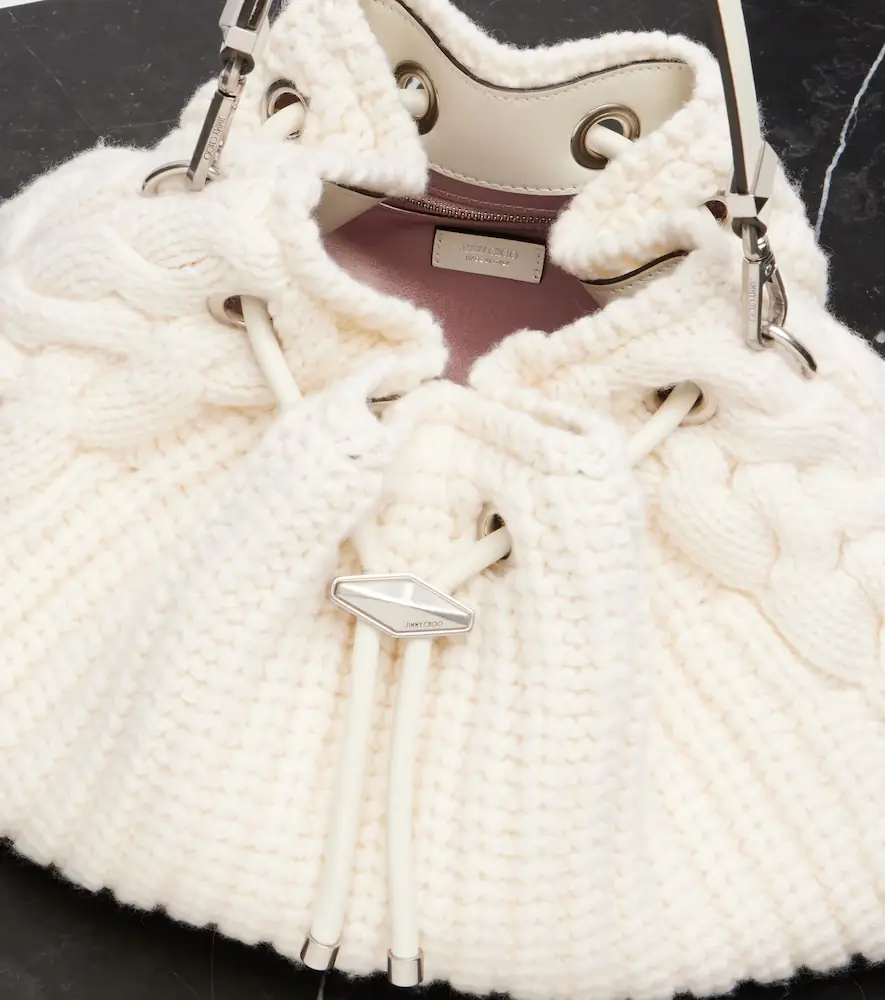 Jimmy Choo Cinch cable-knit bucket bag | Thumbnail 2 Jimmy Choo Cinch cable-knit bucket bag | Thumbnail 2